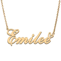 emilee name tag necklace personalized pendant jewelry gifts for mom daughter girl friend birthday christmas party present