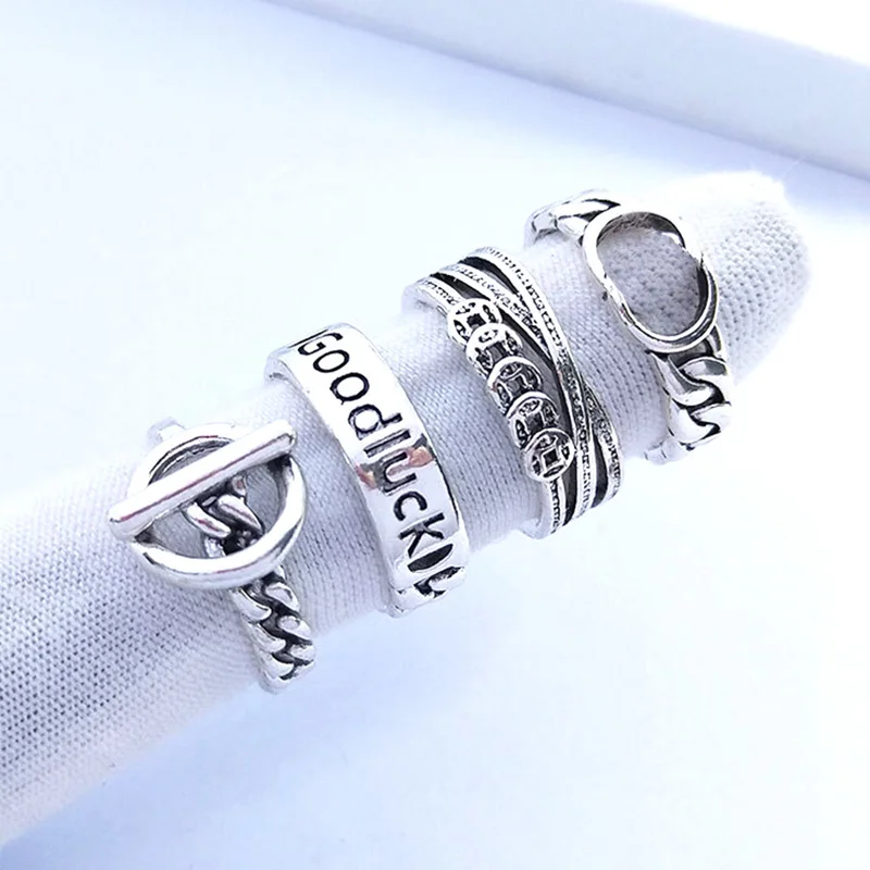 Кольцо с цифрами и сердечками 5 шт. | Украшения аксессуары