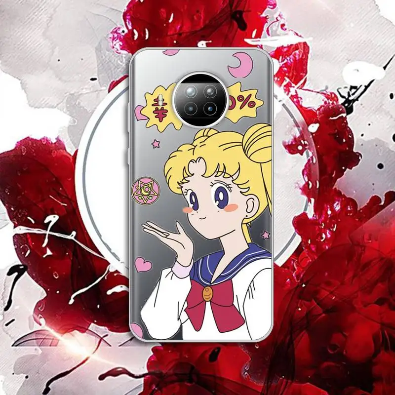 

Sailor Moon Cartoon girl Phone Case Transparent for Xiaomi mi Redmi note 10 t 8 9 pro lite 11 Samsung S 8 9 10 20 plus ultra
