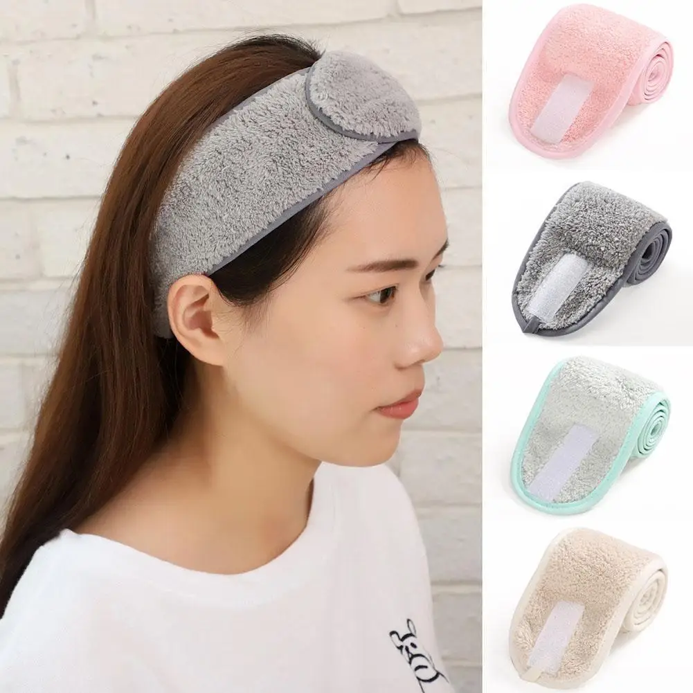 

1Pcs Self-Adhesive Spa Make up Spa Make up Headband Terry Cloth Headband Toweling White Stretch Sport Headband Drop Shipping
