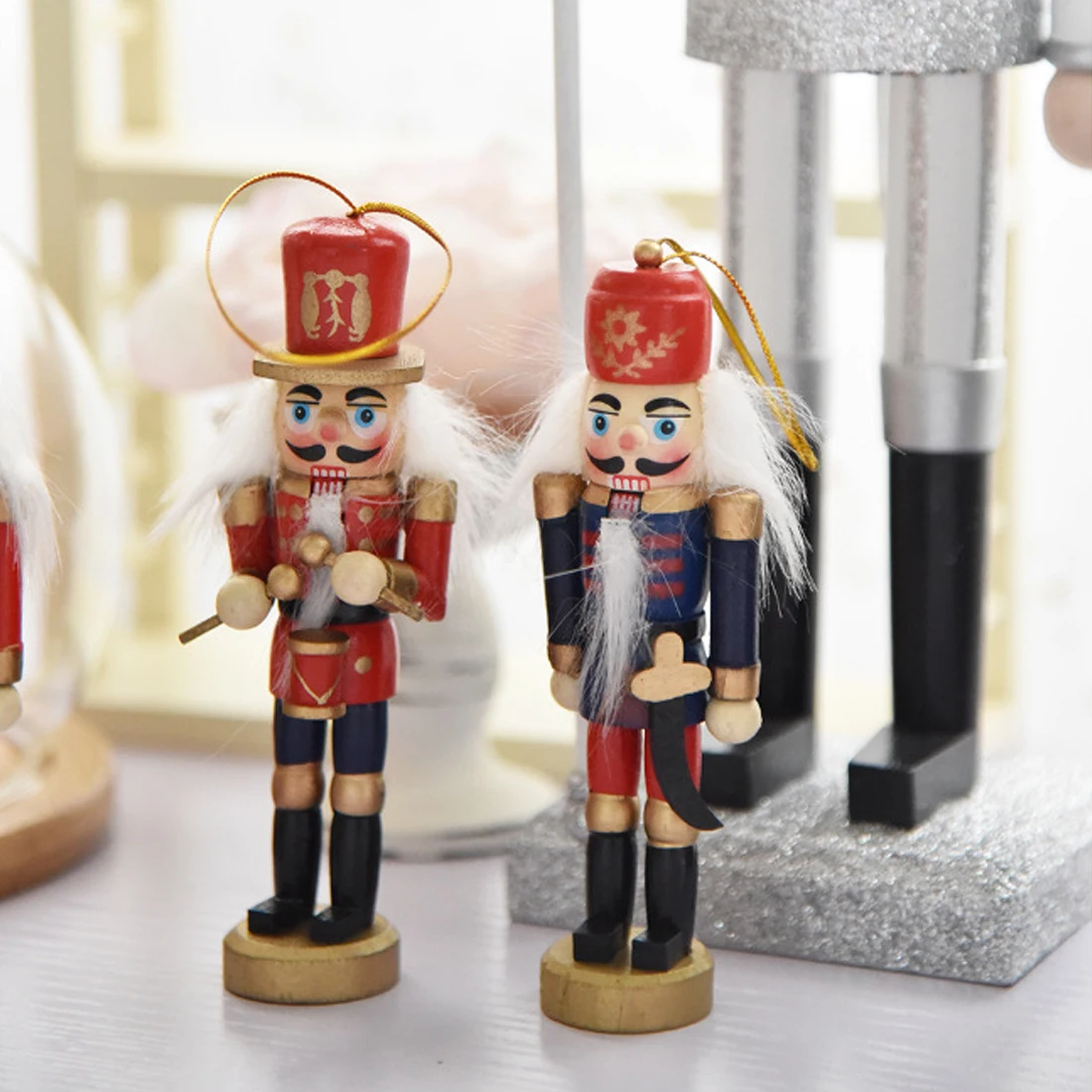 6 шт./лот 30 см деревянная фигурка гайкера рождественские украшения декоративные