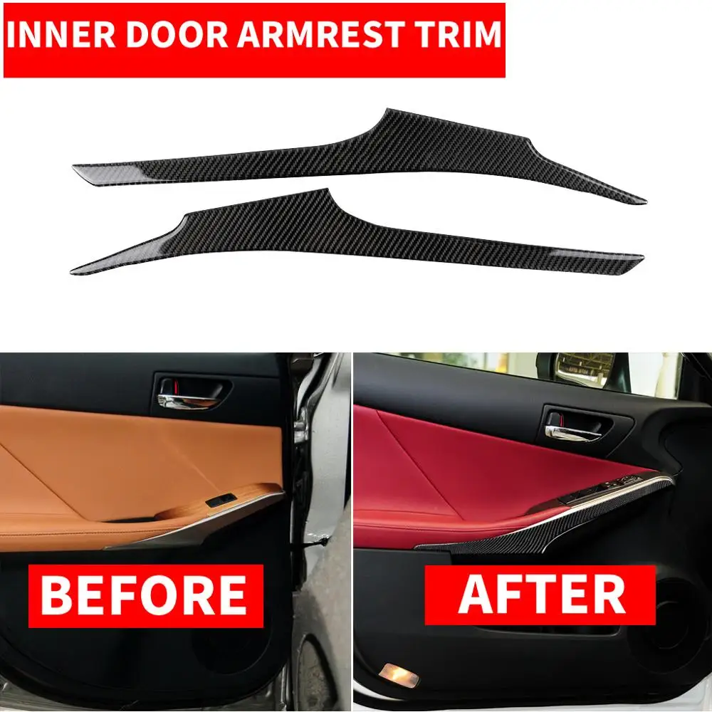 Внутренняя дверная ручка автомобиля из углеродного волокна 2 шт. накладка на