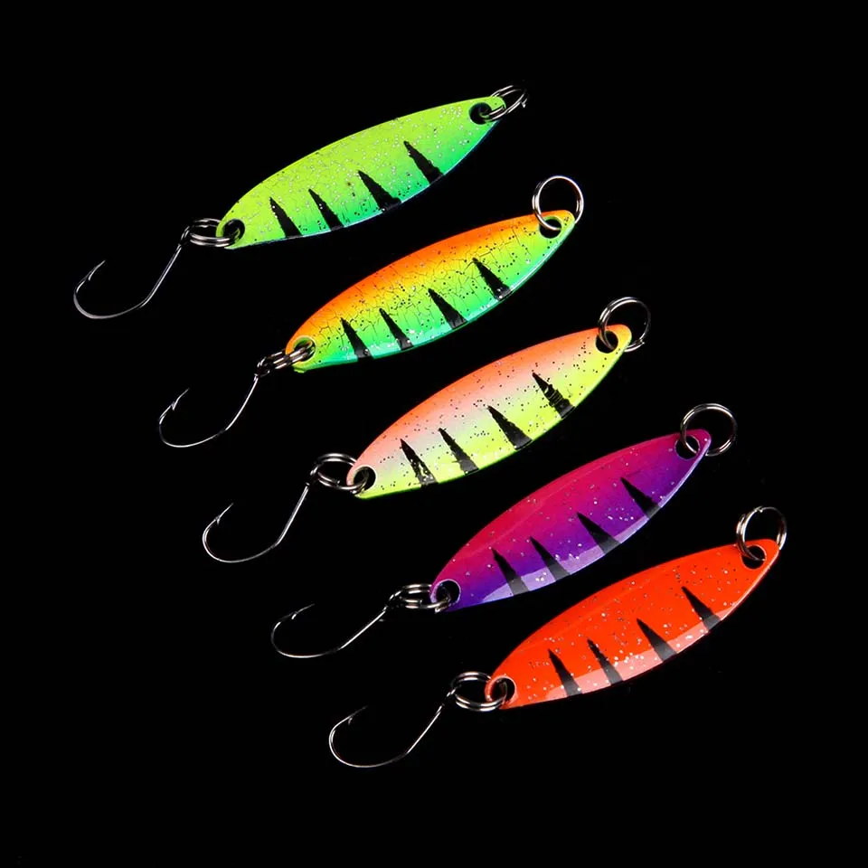 

2g 5PCS/Lot Hard Spinner Sequins Bait Fishing Spoon Lure Hard Bait Spinnerbait Artificial Bait For Carp bass Fishing Tackle