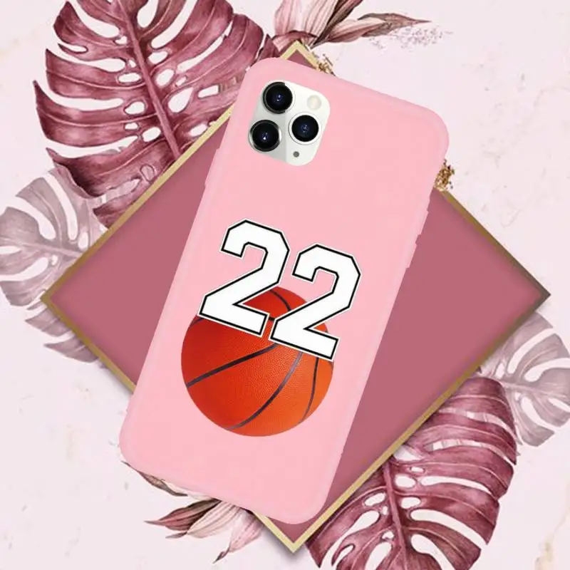 

Simple art basketball lucky numbers Phone Case Candy Color for iPhone 11 pro XS MAX 8 7 6 6S Plus X 5S SE 2020 XR