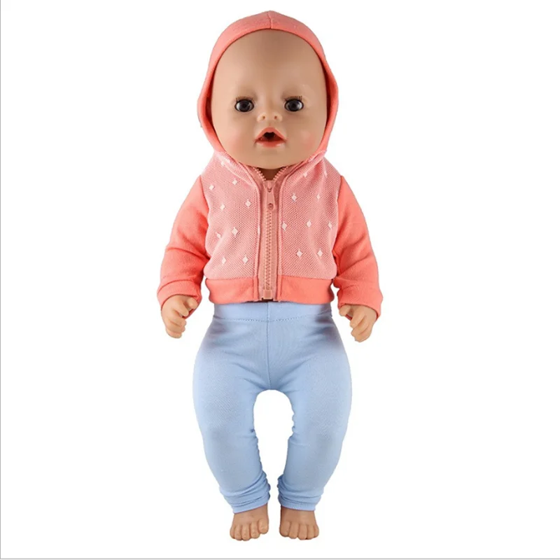 Одежда для куклы 18 дюймов 43 см розовая куртка новорожденных розовые синие штаны