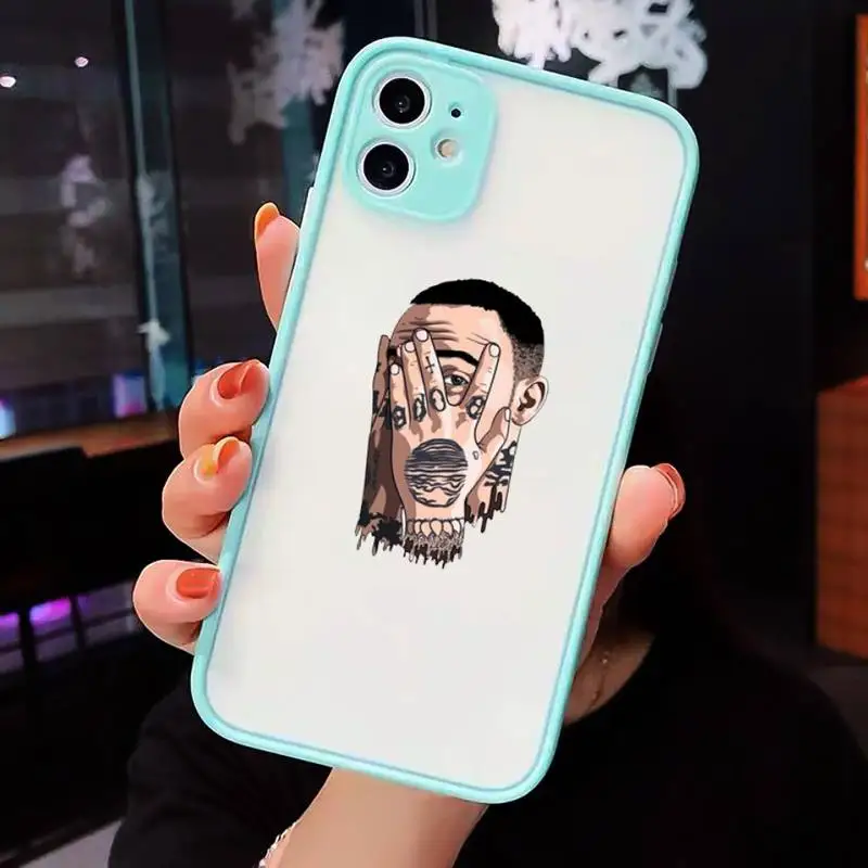 

mac miller Phone Case For iPhone 12 11 Mini Pro XR XS Max 7 8 Plus X Matte transparent blue Back Cover