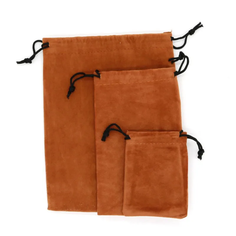 Кофейные бархатные подарочные мешочки для ювелирных изделий мешок 7x9 см 9x15 15x20