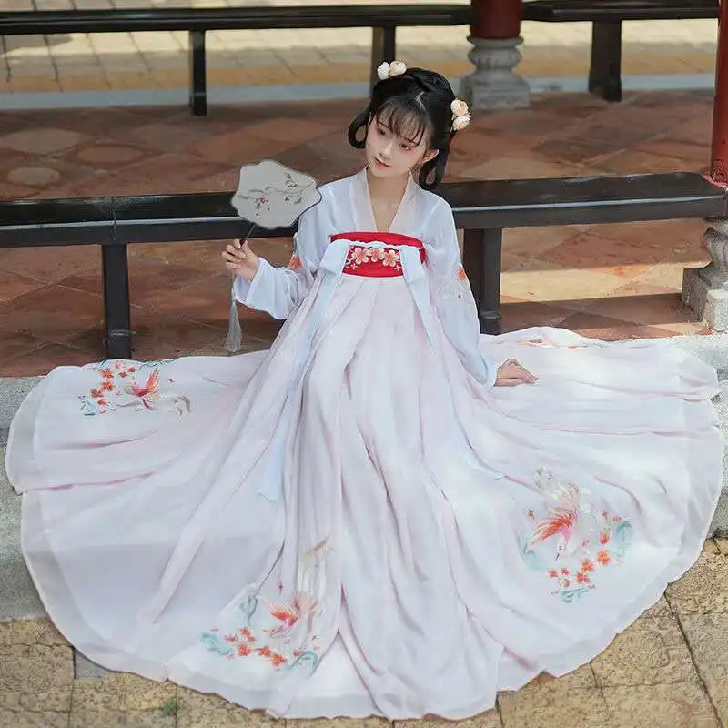 

Woman Traditional Hanfu Clothing Chinese Folk Dance Fairy Costume Lay Han Dynasty Princess Dance Wear Girl Vintage Stage Dress