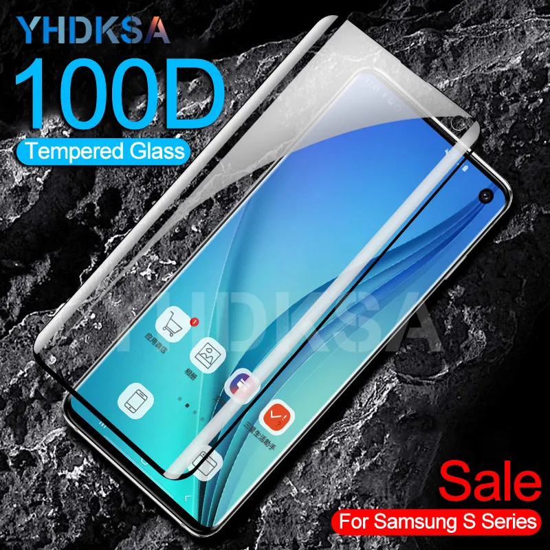 100D полностью изогнутое закаленное стекло для samsung Galaxy S10 S9 S8 Plus S7 Edge A6 A8 Защитная пленка для экрана защитное стекло