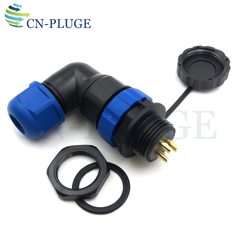 SP20 3 pin Водонепроницаемый авиационный разъем под прямым углом 20 мм Панель