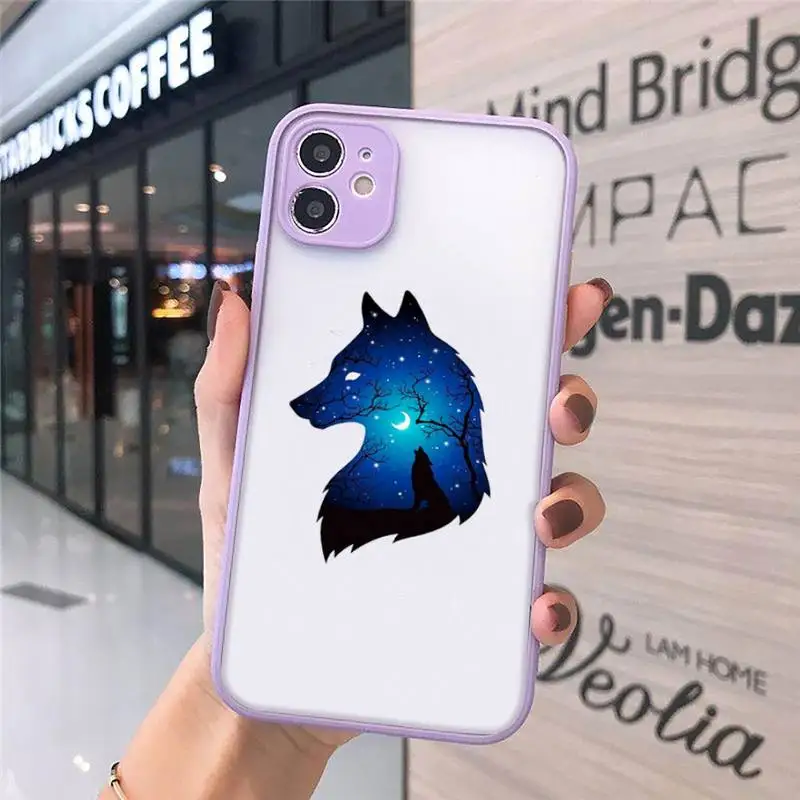 

angry Animal wolf Face Phone Cases matte transparent For iphone 7 8 11 12 plus mini x xs xr pro max cover