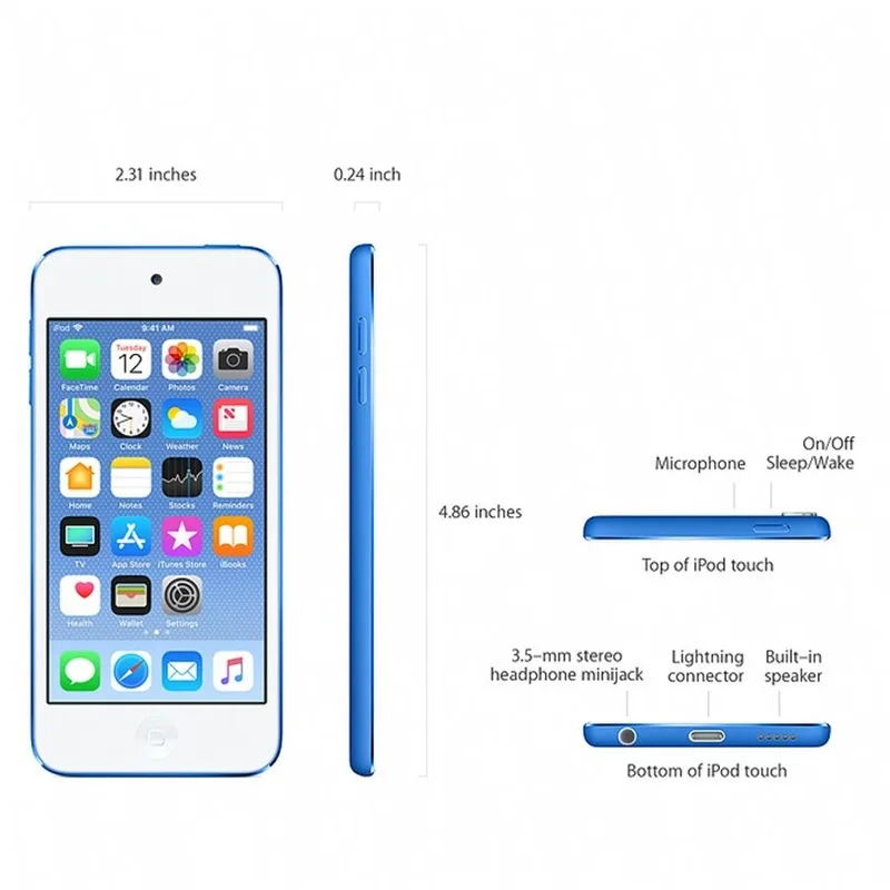 Обновление Apple Ipod Touch 6 двухъядерный 4 0 дюймов 1 ГБ ОЗУ 16/32/64/128 Гб ПЗУ камера 8 МП C003 |