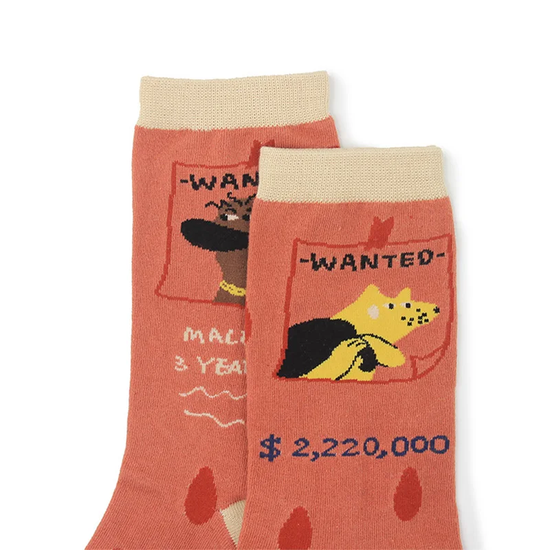 Женские и мужские Носки с рисунком собаки медведя носки милые забавные граффити