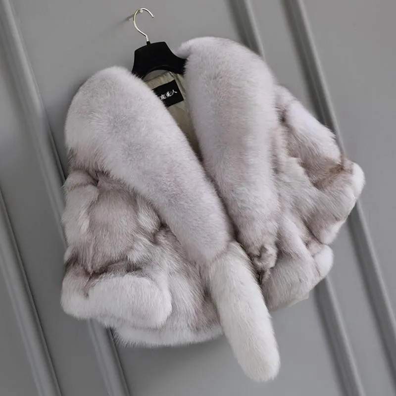 Женская Шуба из натурального меха куртка синего лисьего пальто зимнее жилет с