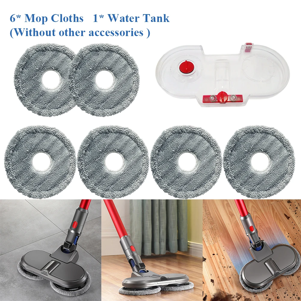 

Electric Mop Water Tank+ 6 Mop Cloths Kit For Dyson Vacuum Cleaner Dyson V7 V8 V10 V11 V6 DC58/59/62 Cleaning Tool Kit