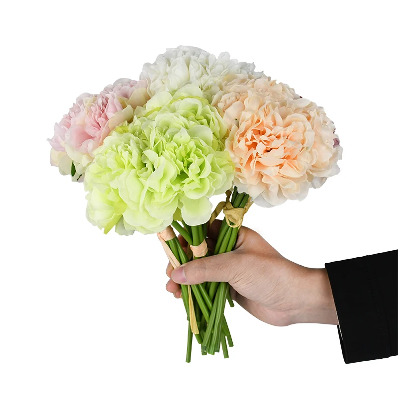 5 шт./Букет Искусственные цветы пиона букет шелковые гортензии для свадьбы День
