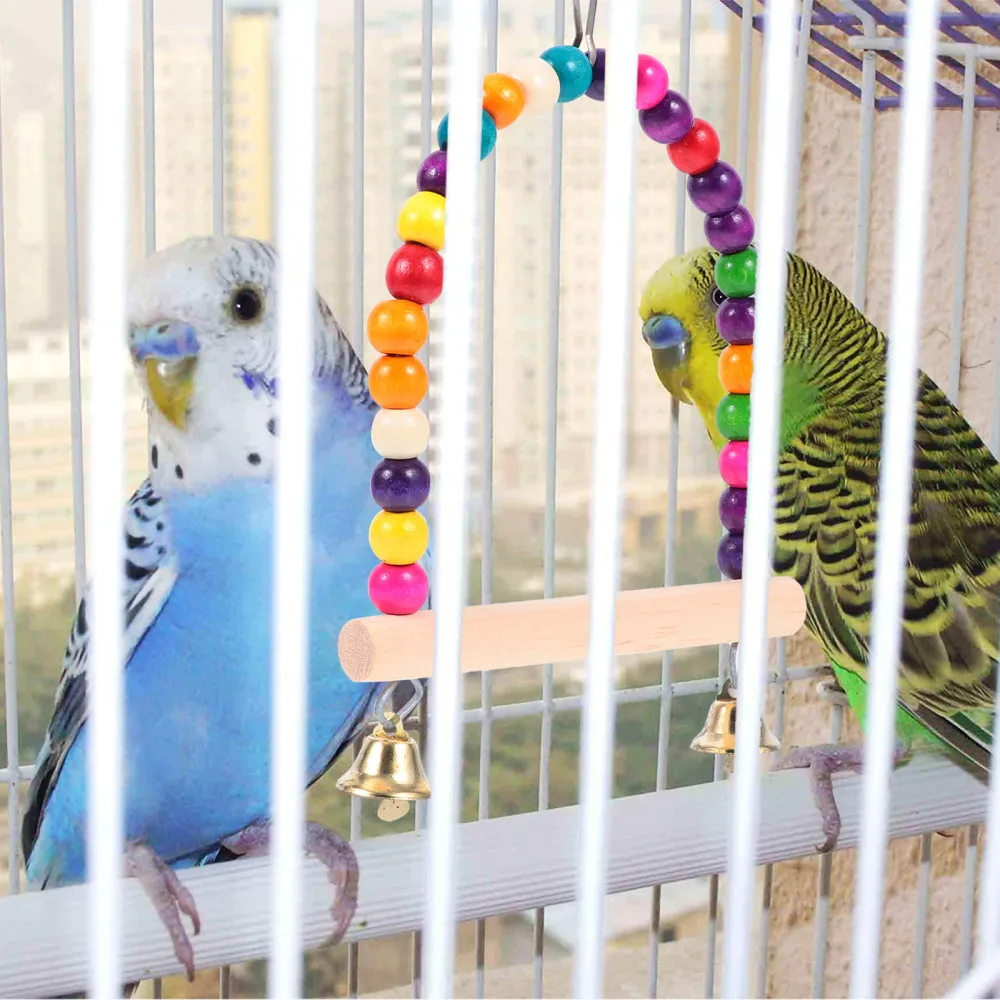 

Pet Parrots Birds Bite Resistant Hanging Chewing Stand Swing for Bird Cage