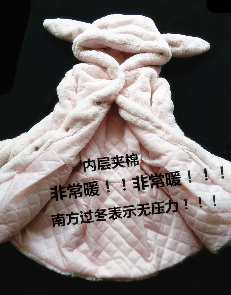 

Winter sweet lolita coat cute rabbit ears hooded slim kawaii girl coat quilted keep warm gothic lolita overcoat loli cosplay