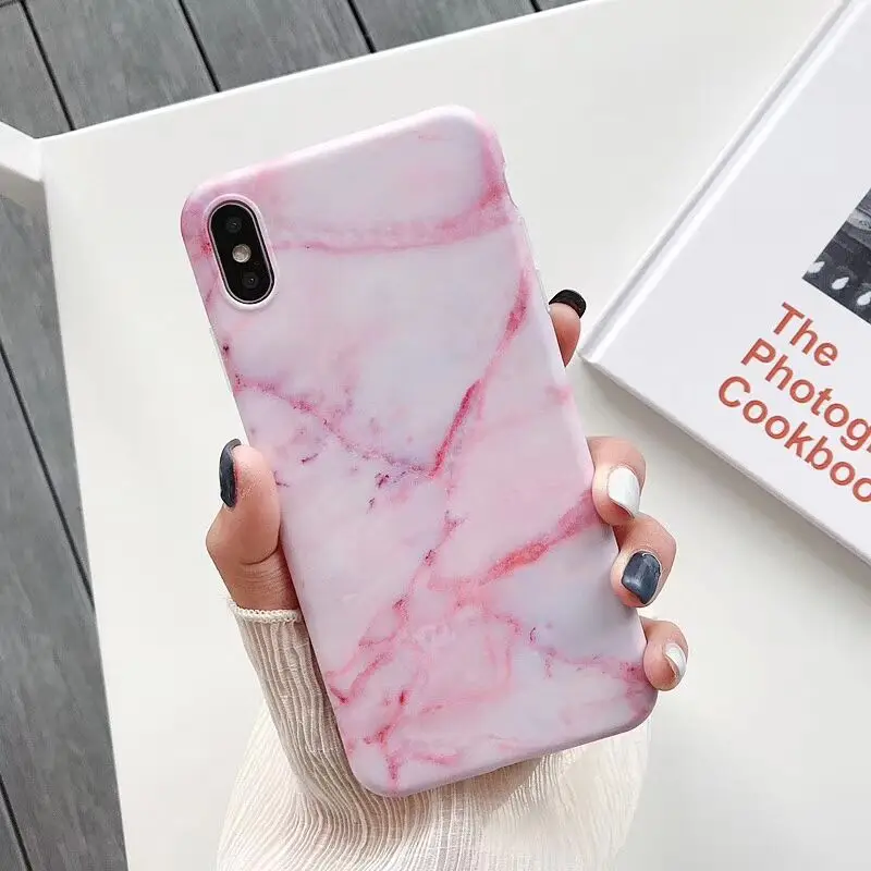 Модная мраморная Мягкая силиконовая задняя крышка чехол для iPhone 6 6s 7 8 PIus X Xs Xr Max