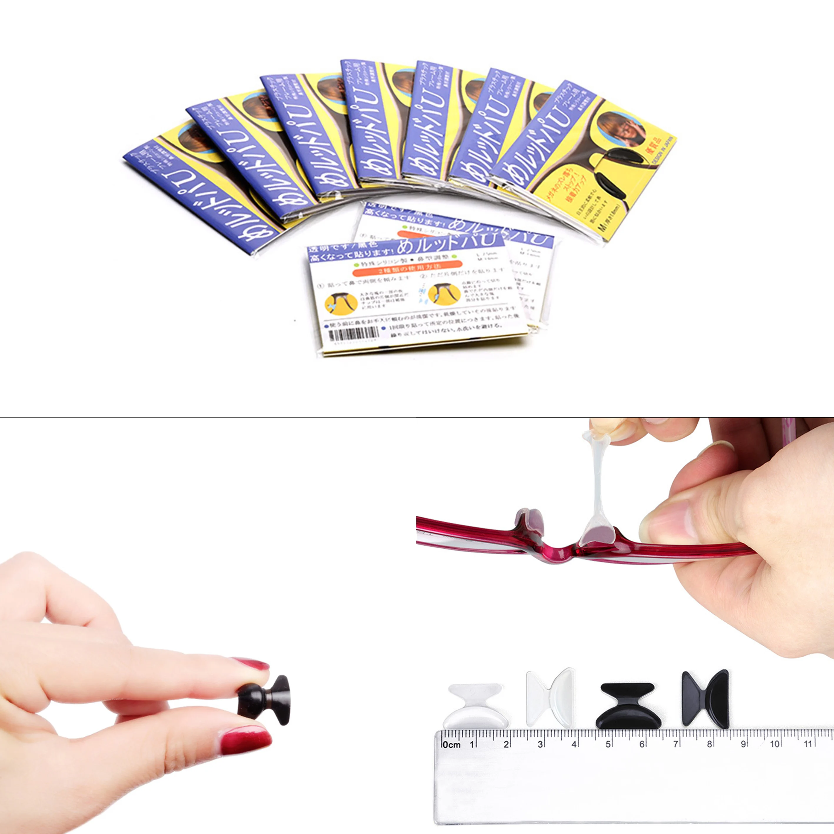 

5 Pairs Glasses nose pad anti- skid increase and decompression silicone eye frame accessories nose stick anti-skid nose drag