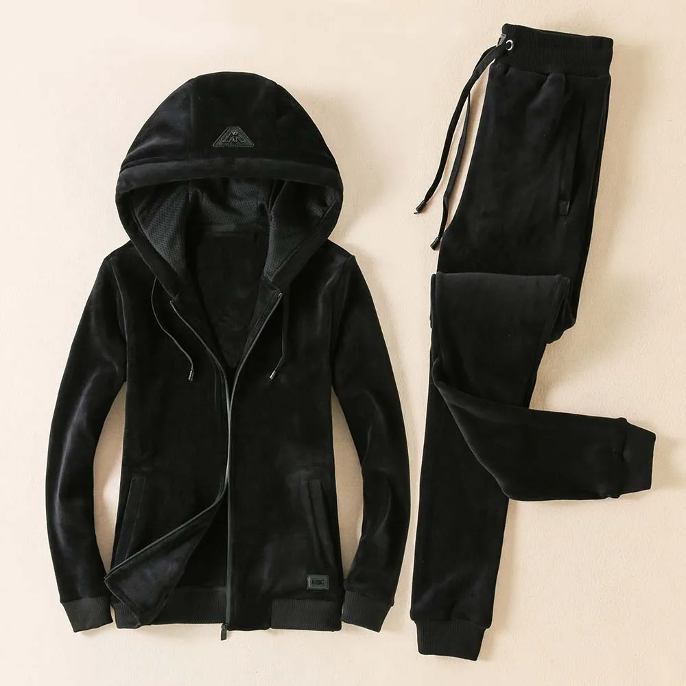 Мужской 2020 сохраняющий тепло костюм для бега зимний плюс бархатный утепленный