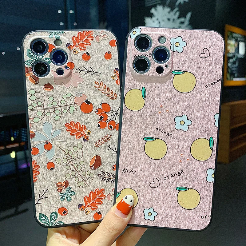 

For iPhone 12 11 Pro Max Cases Cute Flower Matte Phone Case For iPhone XR X Xs Max 7 8 Plus Shockproof Back Cover Coque