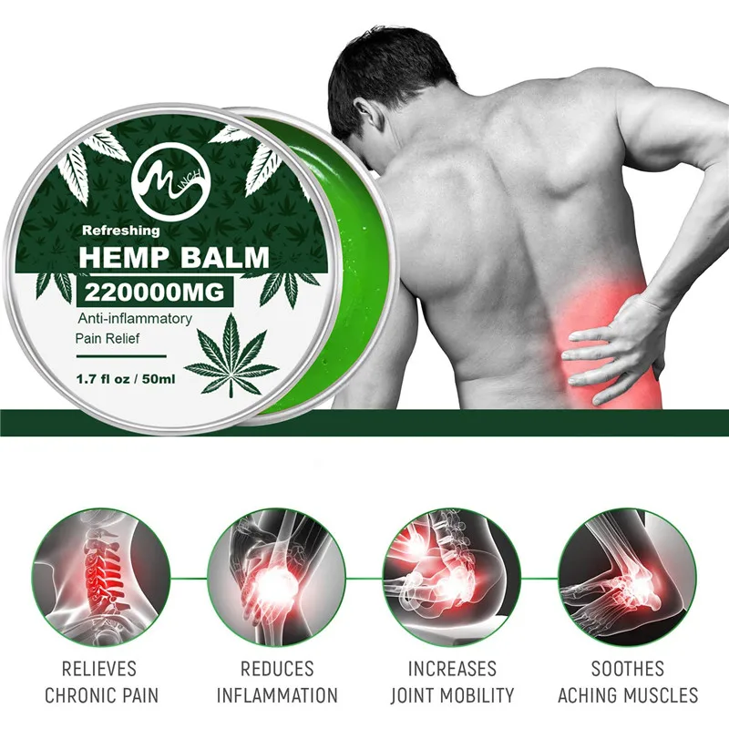 Minch 50ML CBD Hemp Balm Natural Herbal Balm 220000MG Pain Relief Cream Relief Muscle Ache Refreshing Relax Relieving Pressure