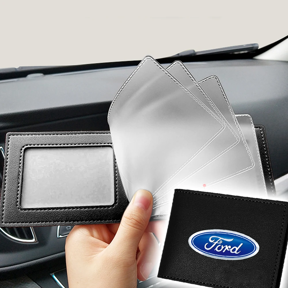 

Car Driver License Bag Driving Documents Case Auto PU Leather Credit Card Holder Cover For Ford Mk2 Mk3 Mk4 Mk5 Fiesta Focus