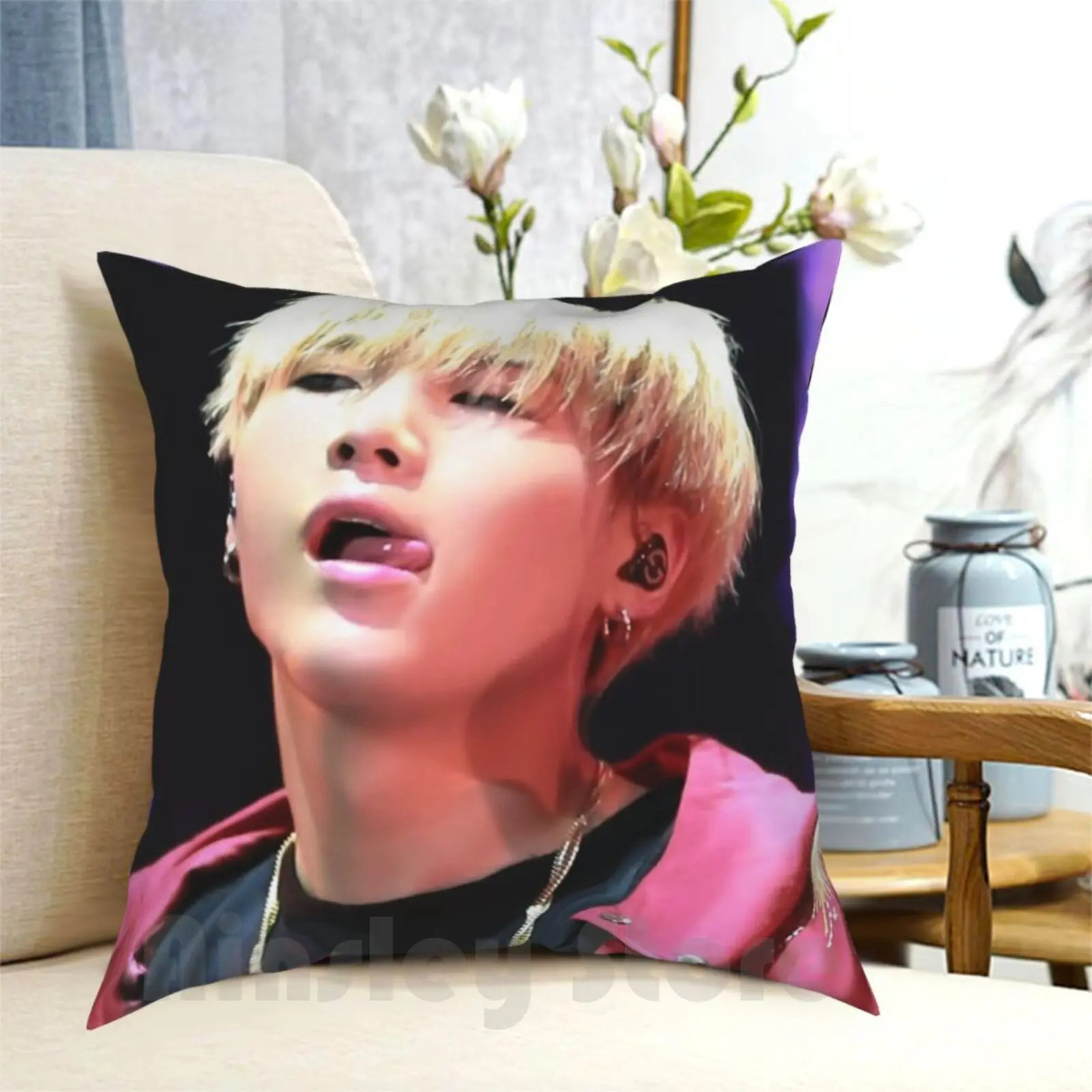 

- Suga V12 Pillow Case Printed Home Soft Throw Pillow Agust D Boys Kpop Music Yoongi Min Begin Group Band Agustd Suga