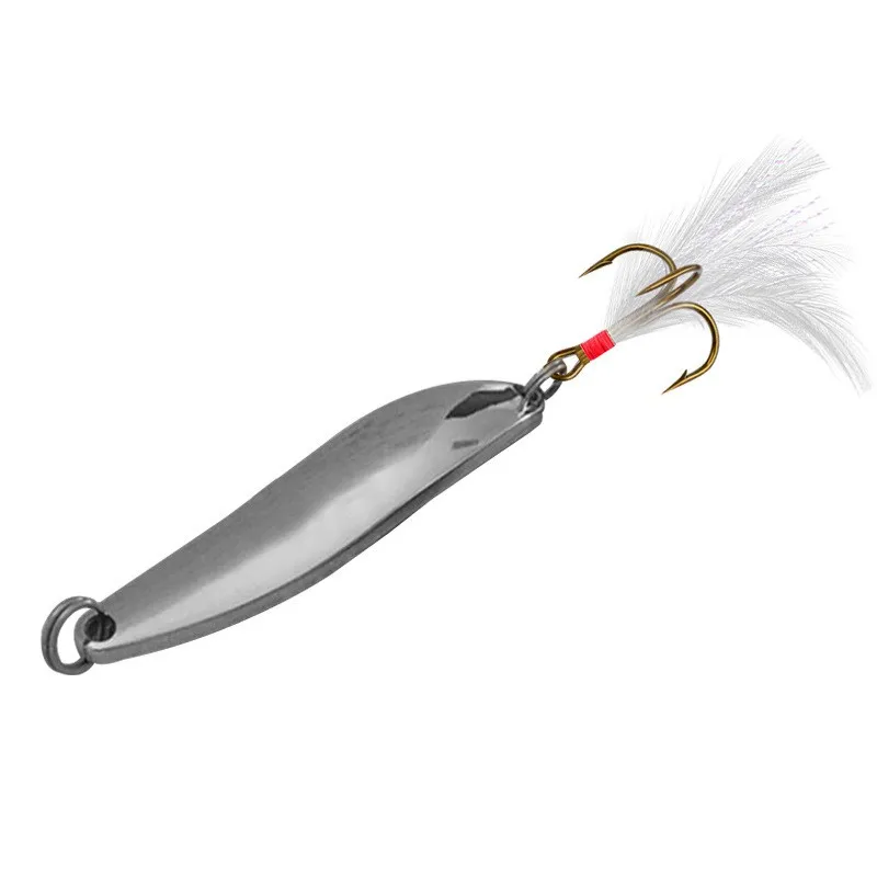 

1Pc New 5g/7g/10g/13g/18g/21g Metal Fishing Lure Spoon Sequins Spinner With Feather Hard Bait For Sea Lake Bait Tool Wobblers
