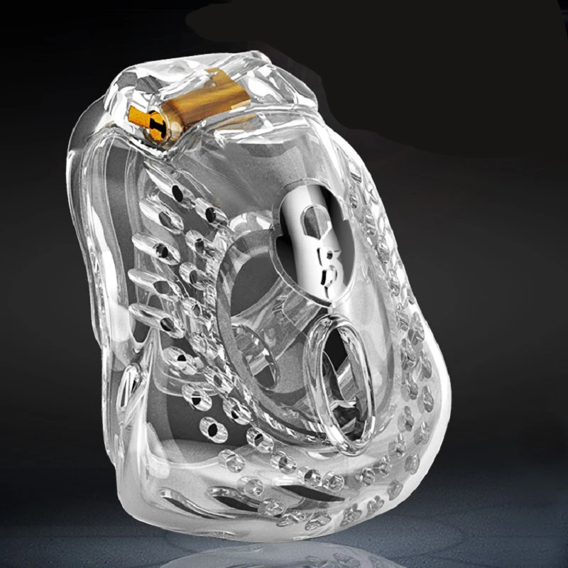 Большая пластиковая клетка верности с замком для пениса 4 кольца рабство раб