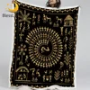 BlessLiving Egyptian Blanket Black and Gold Sherpa Fleece Blanket Ancient Art Gold Bed Couch manta Yellow Bedding 150x200 1