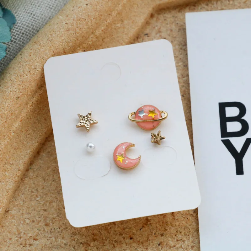 3 шт./комплект женские серьги гвоздики в виде планеты|Серьги-гвоздики| |