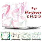 Чехол для Huawei Matebook D14 D15 2020, Матовый Прозрачный жесткий чехол для ноутбука с листьями и цветами, чехол для ноутбука Matebook D 14 15, чехол, каркас