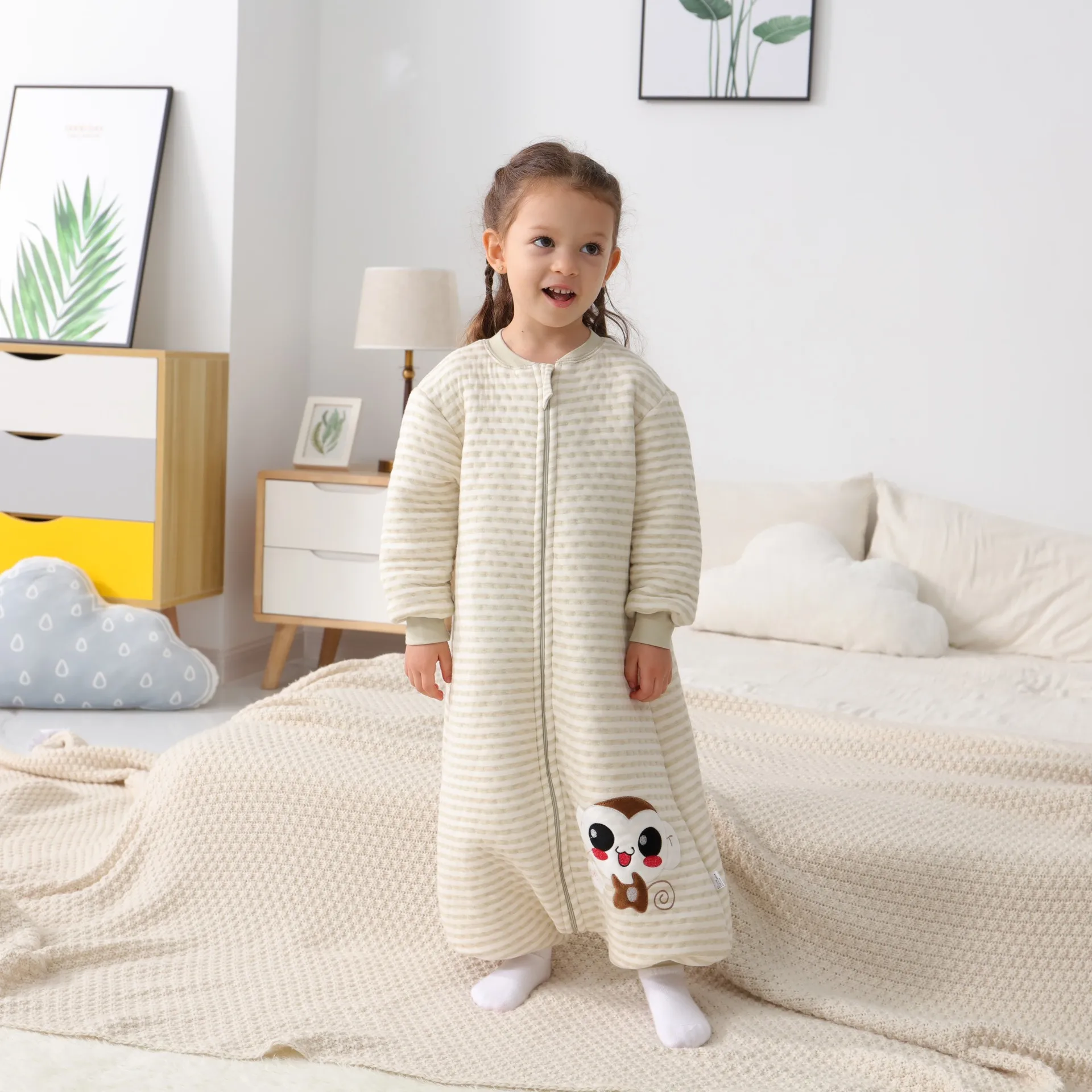 Baby Sleeping Bags Spring Autumn Thin Cotton Leg Split Toddler Sleepsack Air Cotton Warm Anti-kick Quilt Unisex Bed Blankets