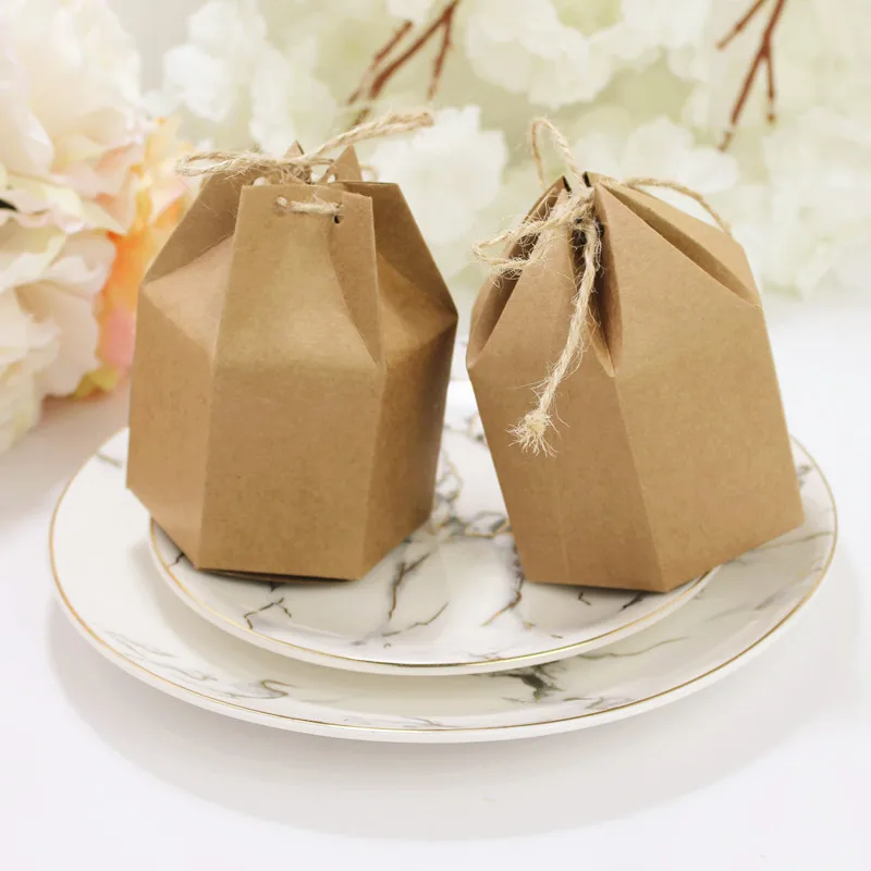 

Treat Boxes 10Pcs Kraft Paper Chocolate Gift Hexagon Candy Boxes For Wedding Baby Shower Birthday Party Favor Supplies