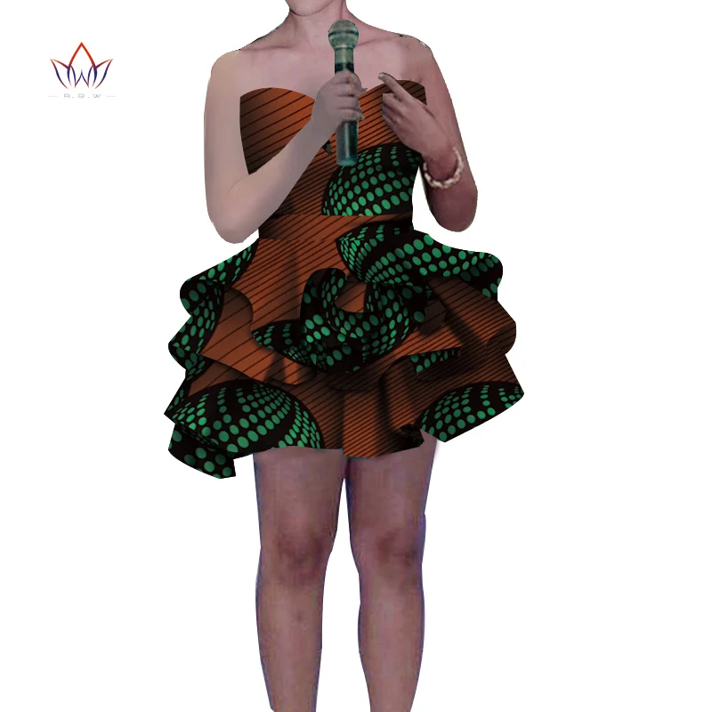 Мини платье без бретелек один шт. Африканский воск хлопок женское индивидуальное