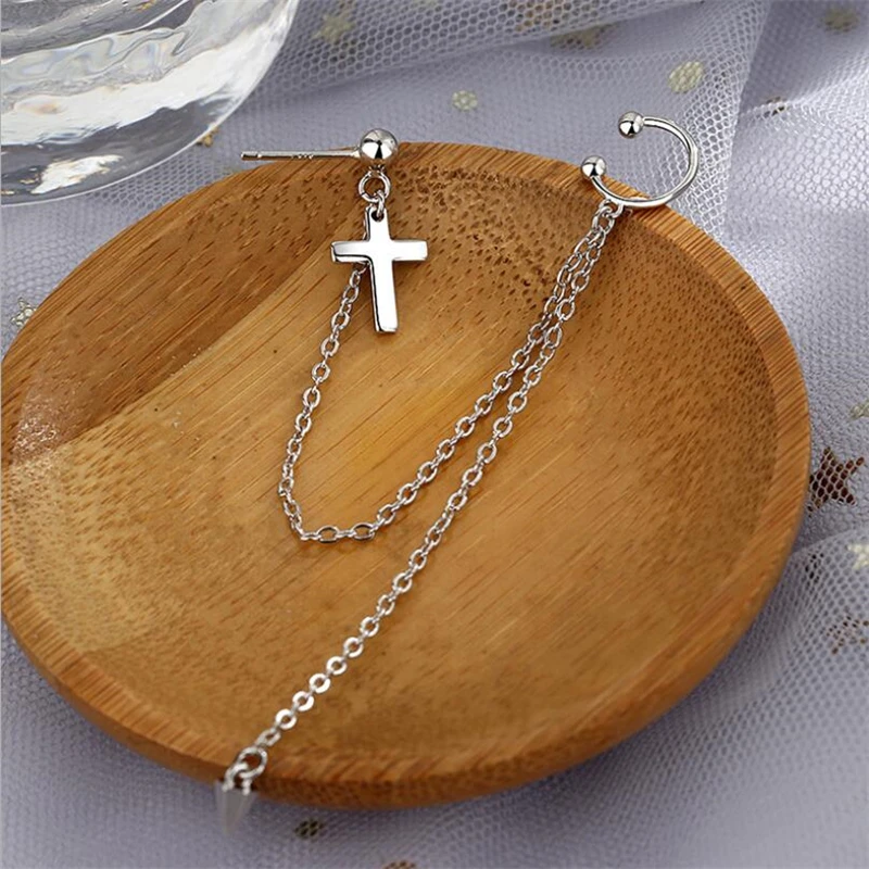 Женские длинные серьги цепочки hferich корейские с крестом для мальчиков и женщин
