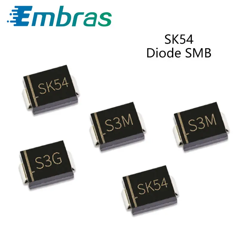 50 шт. SMD выпрямительный диод SK56 SK54 SK34 S35 S3M 3A с алюминиевой крышкой 50В 100V 200V 400V 600V 800V
