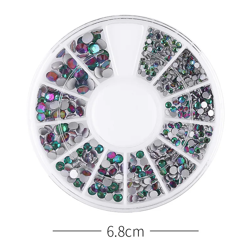 

New Nail Art Disc Glass Rhinestone Jewelry Flatback Mixed Sizes Decoration Stones Shiny Gems Manicure Accessories