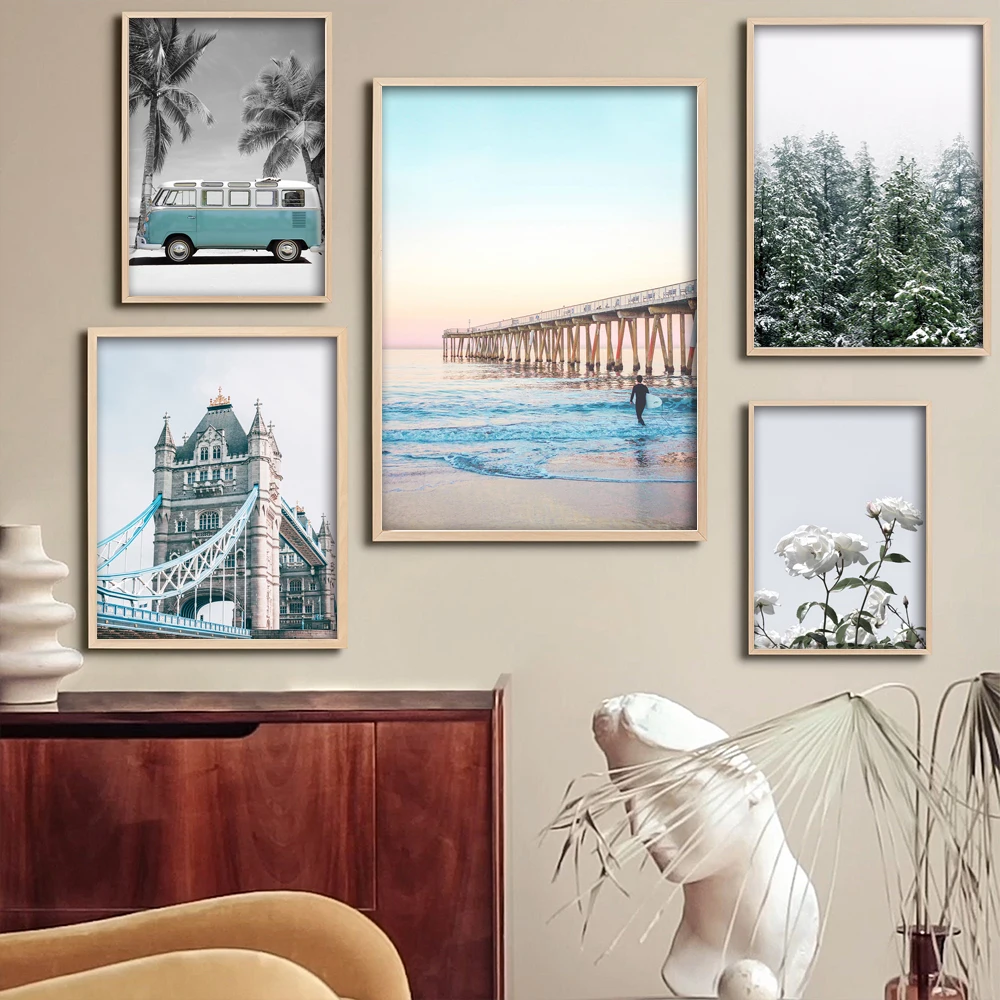 

Настенный художественный постер для пляжа, пастельный настенный постер для фотосъемки, для гостиной, домашний декор