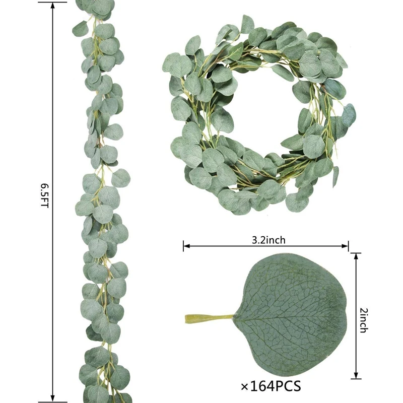Гирлянда из искусственного эвкалипта 4 упаковки|Искусственные растения| |