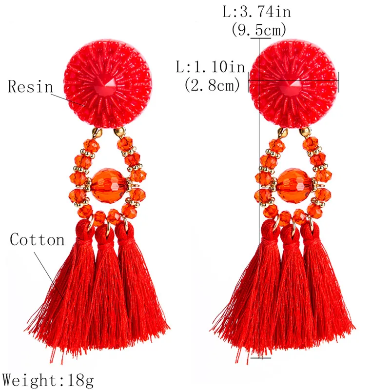 

2019 Fashion Women's Jewelry European Multi-layer Braided Fringed Resin Earrings Bohemian Minimalist Popular Drop Earrings
