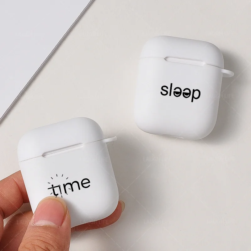 Чехол для зарядки наушников s для Apple Airpods 1 2 Bluetooth, беспроводной чехол для наушников, белый матовый чехол с буквами Air pods 2, чехол