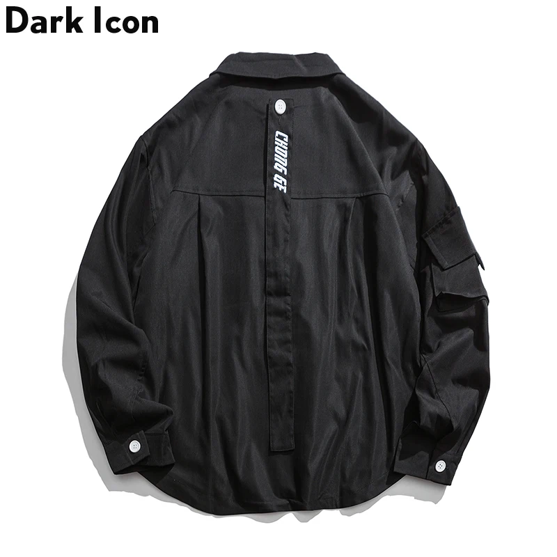 Мужская куртка с вышитыми буквами и темными иконами на спине 2019 осенние куртки