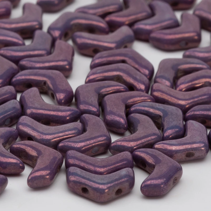 

Matubo ChevronDuo 2-Hole Beads Newest Czech Made Pressed Glass Seedbead 10x4MM 5Gram/Lot Crystal Violet Rainbow