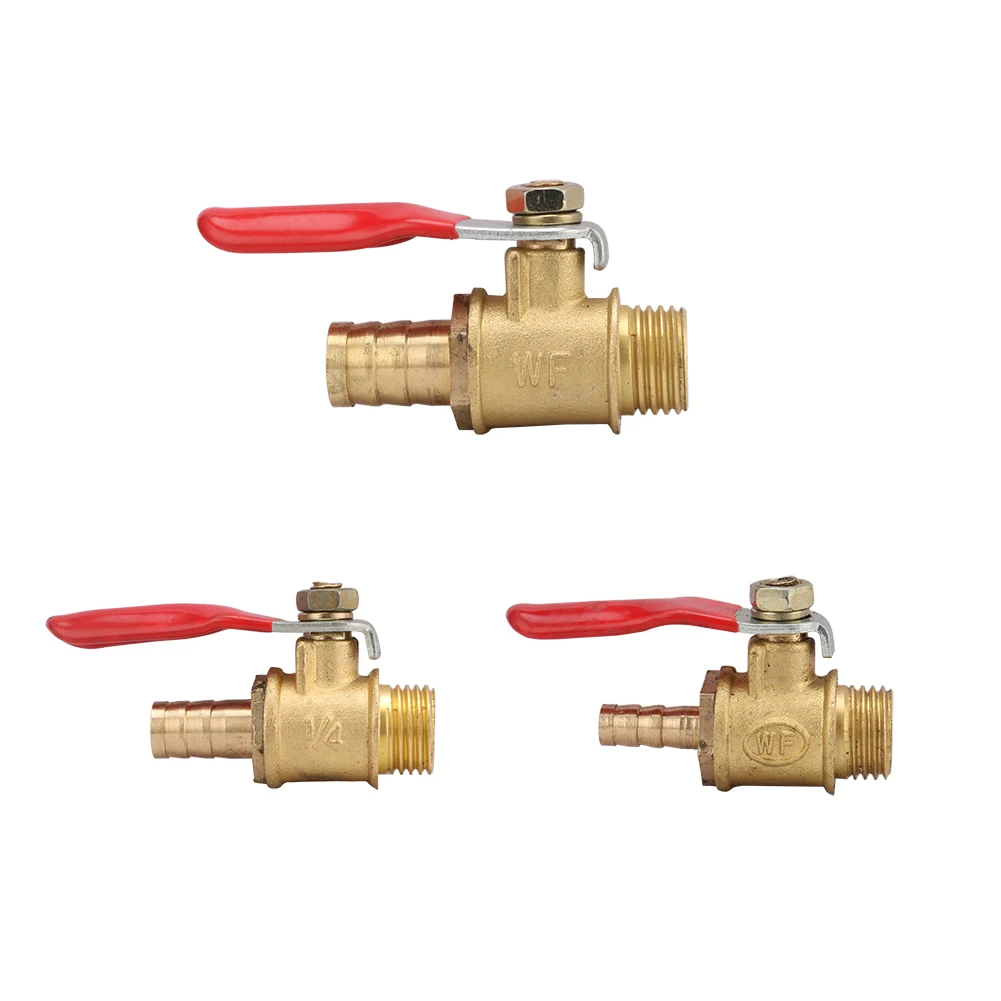 

6mm-10mm Hose Barb Inline Brass Water Oil Air Gas Fuel Line Shutoff Ball Valve Pipe Fittings Pneumatic Connector Controller