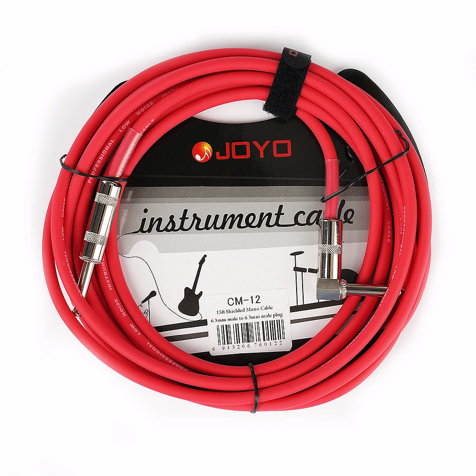 JOYO CM-12 15 футов/4,5 М экранированный моно 6,3 мм Мужской Угловой металлический штекер электрогитара басовая Клавиатура кабель инструменты соединительный провод