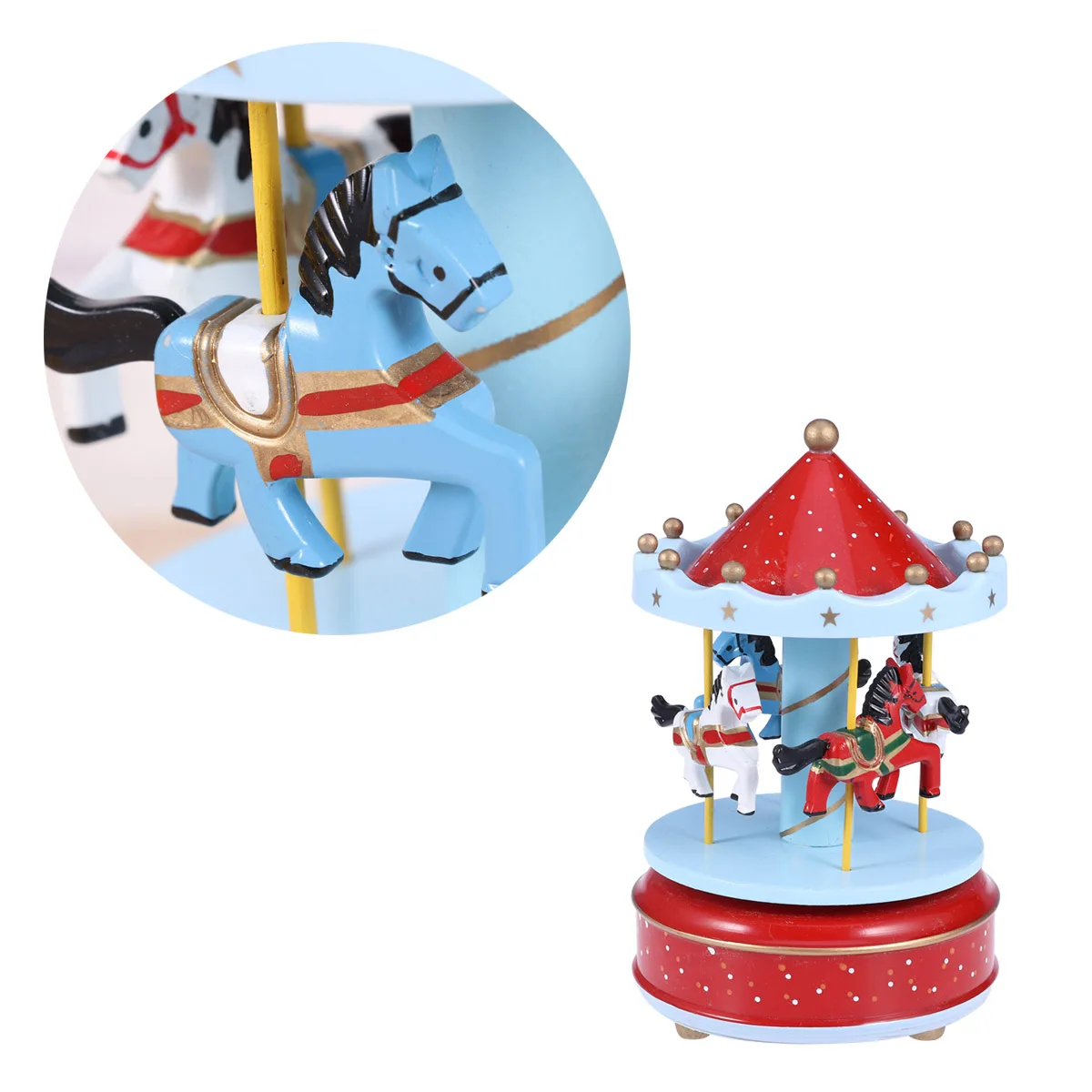 Деревянная карусель NICEXMAS музыкальная шкатулка декоративная настольная подарок