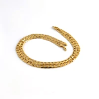 18 k yellow gold gf authentic solid gf womens cuban link chain necklace sz 29 7mm 750mm